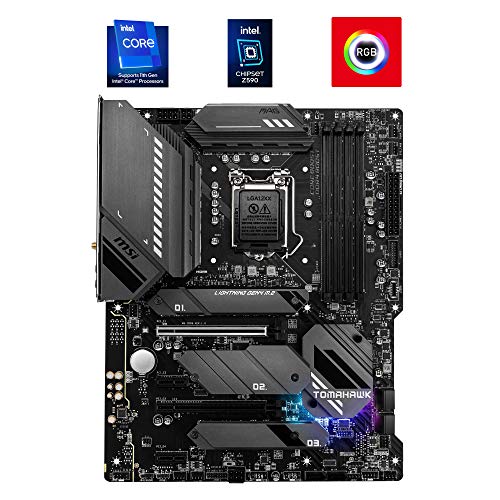 MSI MAG Z590 TOMAHAWK WIFI Gaming Motherboard (ATX, 11th/10th Gen Intel Core, LGA 1200 Socket, DDR4, PCIe 4, CFX, M.2 Slots, USB 3.2 Gen 2, Wi-Fi 6E, DP/HDMI, Mystic Light RGB)