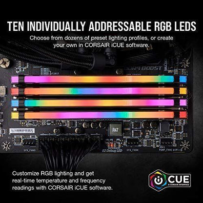 Corsair VENGEANCE RGB PRO DDR4 16GB (2x8GB) 3200MHz CL16 Intel XMP 2.0 iCUE Compatible Computer Memory - Black (CMW16GX4M2C3200C16)