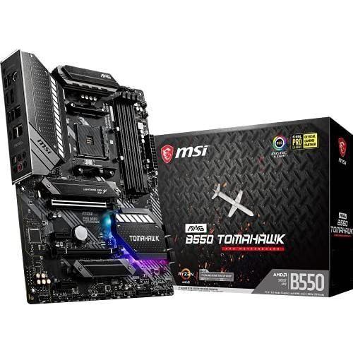 MSI MAG B550 TOMAHAWK Gaming Motherboard (AMD AM4, DDR4, PCIe 4.0, SATA 6Gb/s, M.2, USB 3.2 Gen 2, HDMI/DP, ATX, AMD Ryzen 5000 Series processors)