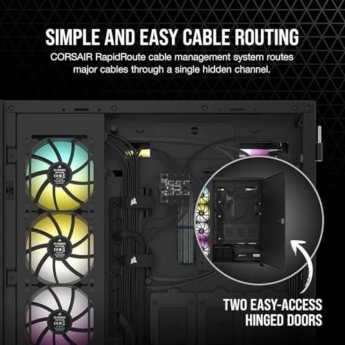 CORSAIR 7000D AIRFLOW Full-Tower ATX PC Case – High-Airflow Front Panel – Spacious Interior – Easy Cable Management – 3x 140mm AirGuide Fans with PWM Repeater Included – Black