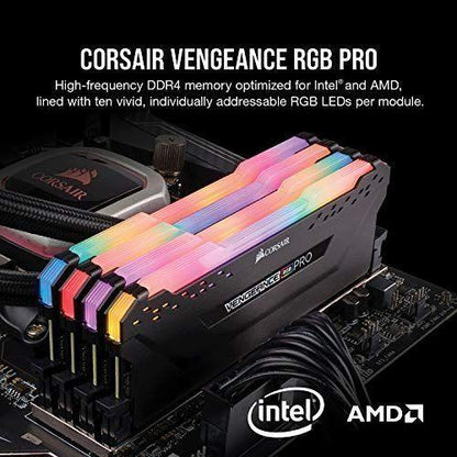 Corsair VENGEANCE RGB PRO DDR4 16GB (2x8GB) 3200MHz CL16 Intel XMP 2.0 iCUE Compatible Computer Memory - Black (CMW16GX4M2C3200C16)