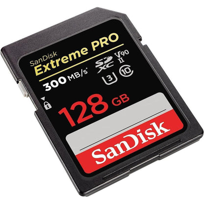 SanDisk 128GB Extreme PRO SDXC UHS-II Memory Card - C10, U3, V90, 8K, 4K, Full HD Video, SD Card - SDSDXDK-128G-GN4IN