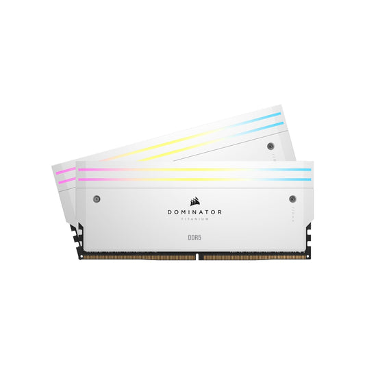 CORSAIR DOMINATOR TITANIUM RGB DDR5 RAM 32GB (2x16GB) DDR5 6000MHz CL30 Intel XMP iCUE Compatible Computer Memory - White (CMP32GX5M2B6000C30W)