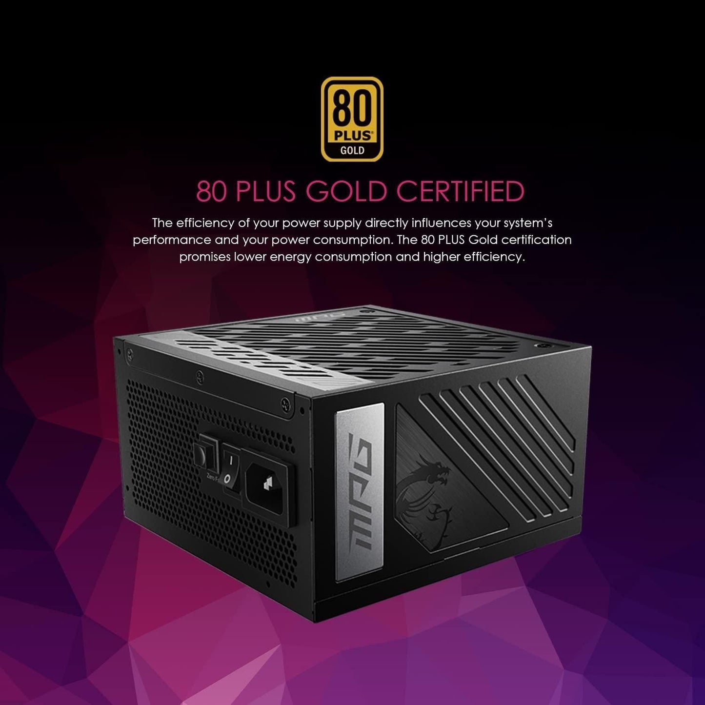 MSI MPG A850G PCIE 5 & ATX 3.0 Gaming Power Supply - Full Modular - 80 Plus Gold Certified 850W - 100% Japanese 105°C Capacitors - Compact Size - ATX PSU