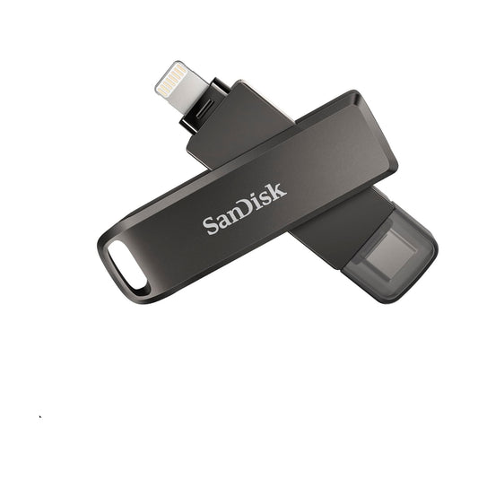 SanDisk 256GB iXpand Flash Drive Luxe - The 2-in-1 USB for iPhone, iPad, and Computer - Thumb Drive with Lightning and USB Type-C Connectors – SDIX70N-256G-GN6NE