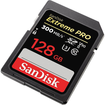 SanDisk 128GB Extreme PRO SDXC UHS-II Memory Card - C10, U3, V90, 8K, 4K, Full HD Video, SD Card - SDSDXDK-128G-GN4IN