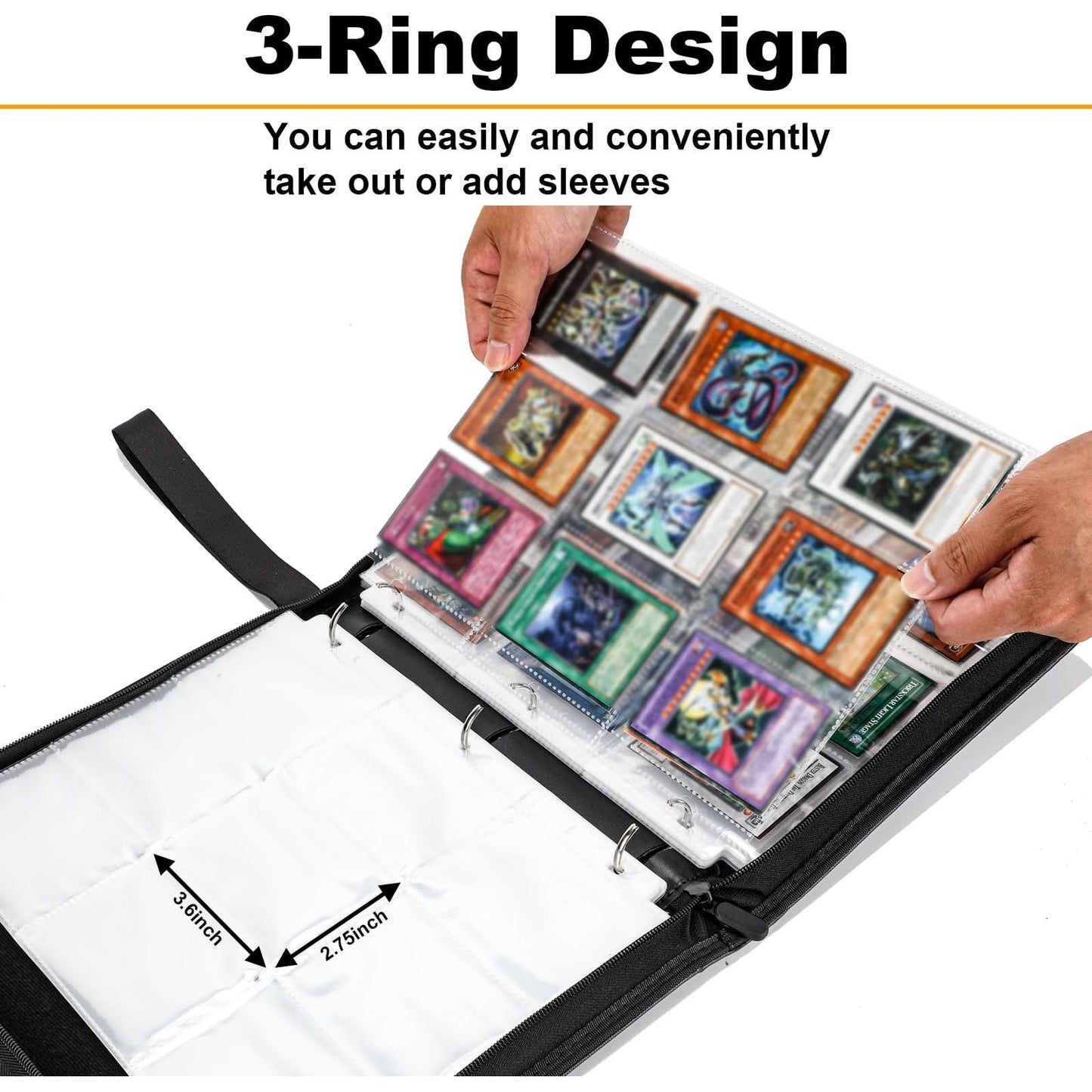 Binder for Lorcana Cards, Premium 990-Pocket Trading Card Album 3-Ring Compatible with Lorcana Cards,TCG Cards,other Game Cards-Red