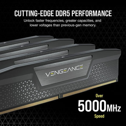 CORSAIR VENGEANCE DDR5 RAM 64GB (2x32GB) 5200MHz CL40 Intel XMP iCUE Compatible Computer Memory - Black (CMK64GX5M2B5200C40)