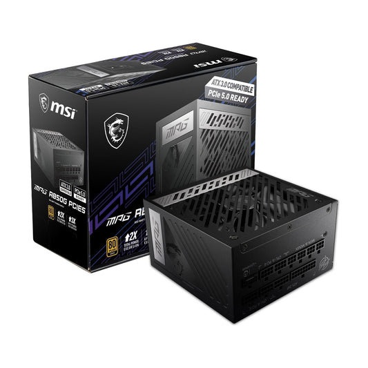 MSI MPG A850G PCIE 5 & ATX 3.0 Gaming Power Supply - Full Modular - 80 Plus Gold Certified 850W - 100% Japanese 105°C Capacitors - Compact Size - ATX PSU