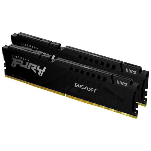 Kingston FURY Beast Black 16GB 5200MT/s DDR5 CL40 XMP 3.0 Ready Computer Memory (Kit of 2) KF552C40BBK2-16