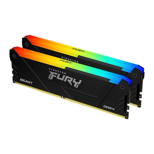 Kingston FURY Beast 32GB (2x16GB) 3200MT/s DDR4 CL16 Desktop Memory Kit of 2 | Intel XMP | AMD Ryzen | Plug n Play | RGB Infrared Syncing | KF432C16BB2AK2/32