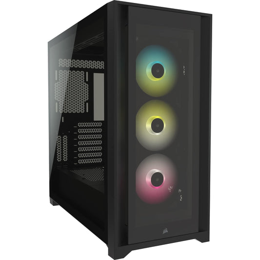 Corsair iCUE 5000X RGB Tempered Glass Mid-Tower ATX PC Smart Case - Black