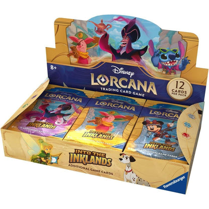 Ravensburger Disney Lorcana TCG: Into the Inklands Booster Pack Display | 24-Pack Set | Premium Trading Cards | Ideal for Collectors & Disney Enthusiasts | Suitable for Ages 8 and Up