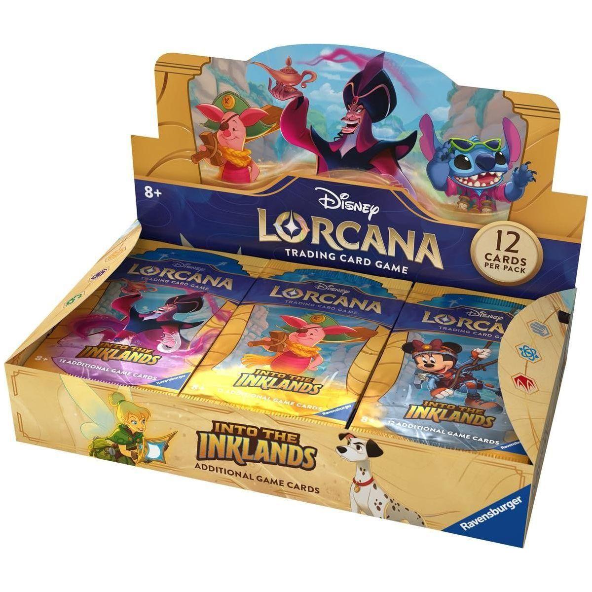 Ravensburger Disney Lorcana TCG: Into the Inklands Booster Pack Display | 24-Pack Set | Premium Trading Cards | Ideal for Collectors & Disney Enthusiasts | Suitable for Ages 8 and Up