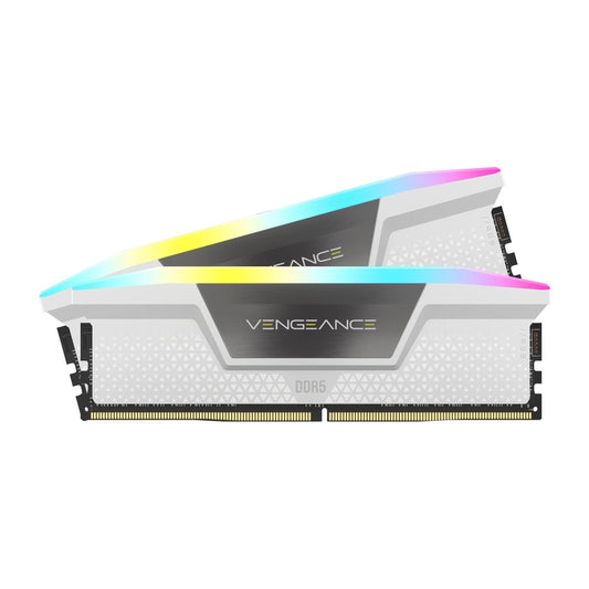 CORSAIR VENGEANCE RGB DDR5 RAM 32GB (2x16GB) 6000MHz CL36 Intel XMP iCUE Compatible Computer Memory - White (CMH32GX5M2D6000C36W)