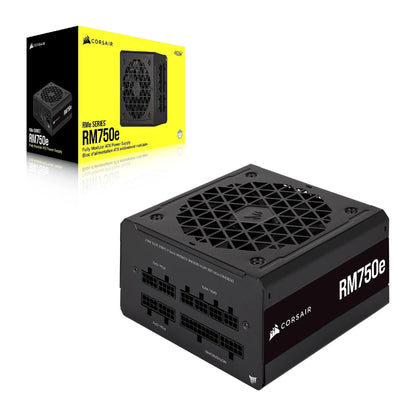 Corsair RM750e (2023) Fully Modular Low-Noise Power Supply - ATX 3.0 & PCIe 5.0 Compliant - 105°C-Rated Capacitors - 80 Plus Gold Efficiency - Modern Standby Support - Black