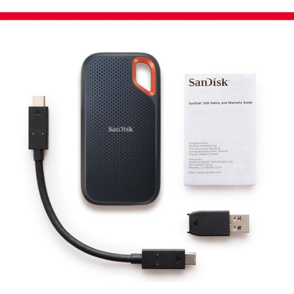 SanDisk 500GB Extreme Portable SSD - Up to 1050MB/s, USB-C, USB 3.2 Gen 2, IP65 Water and Dust Resistance, Updated Firmware - External Solid State Drive - SDSSDE61-500G-G25