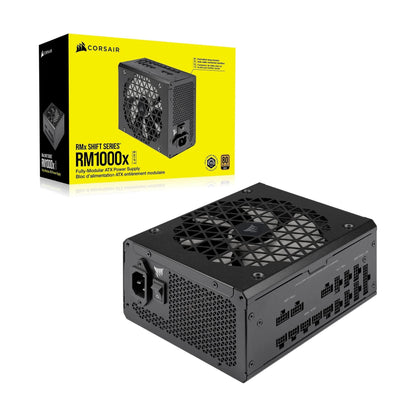 Corsair RM1000x Shift Fully Modular ATX Power Supply - Modular Side Interface - ATX 3.0 & PCIe 5.0 Compliant - Zero RPM Fan Mode - 105°C-Rated Capacitors - 80 Plus Gold Efficiency - Black (Renewed)