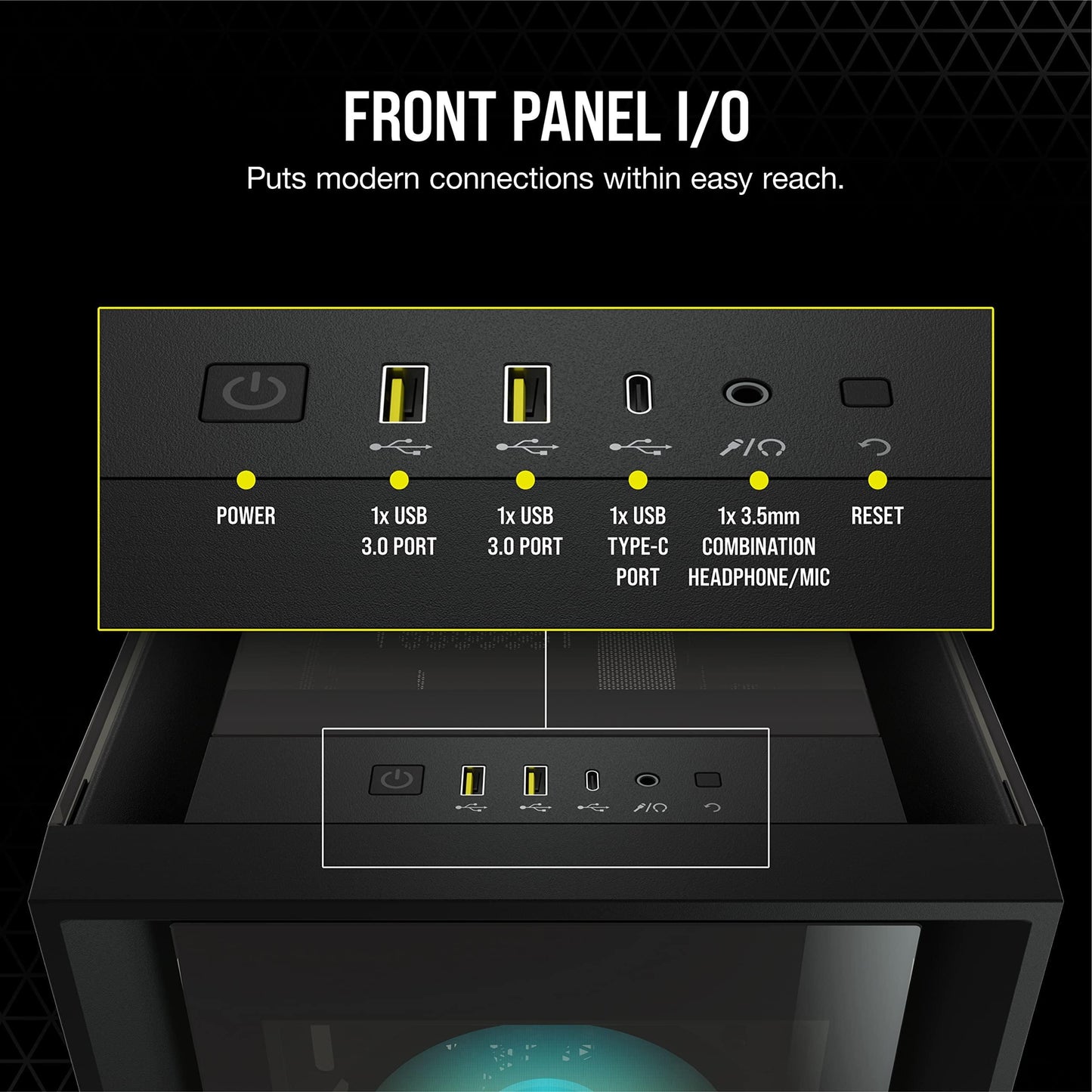 Corsair iCUE 5000X RGB Tempered Glass Mid-Tower ATX PC Smart Case - Black