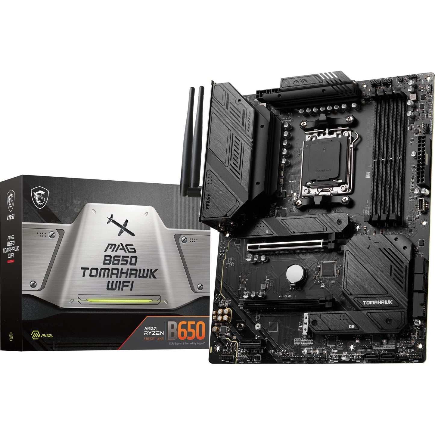 MSI MAG B650 Tomahawk WiFi Computer Gaming Motherboard (AM5, ATX, DDR5, PCIe 4.0, M.2, SATA 6Gb/s, USB 3.2 Gen 2, HDMI/DP, Wi-Fi 6E, AMD Ryzen 7000 Series Processors) AMD PC Motherboards (Renewed)