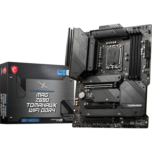 MSI MAG Z690 Tomahawk WiFi DDR4 Computer Gaming Motherboard (ATX, 12th Gen Intel Core, LGA 1700 Socket, DDR4, PCIe 4, CFX, M.2 Slots, Wi-Fi 6E, Lightning USB 20G) Intel PC Motherboards (Renewed)