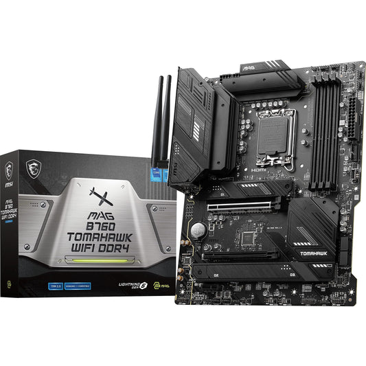 MSI MAG B760 Tomahawk WiFi DDR4 Gaming Motherboard (Supports 12th/13th/14th Gen Intel Processors, LGA 1700, DDR4, PCIe 5.0, M.2, 2.5Gbps LAN, USB 3.2 Gen2, HDMI/DP, Wi-Fi 6E, Bluetooth 5.3, ATX)