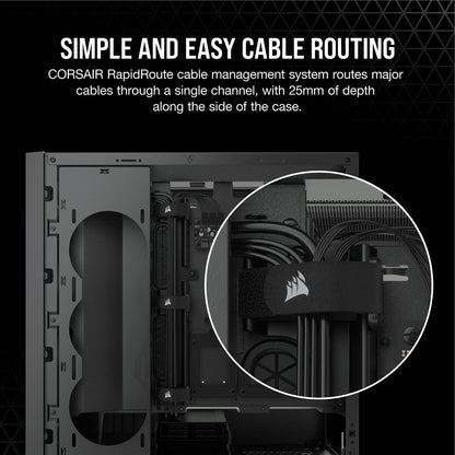 Corsair iCUE 5000X RGB Tempered Glass Mid-Tower ATX PC Smart Case - Black